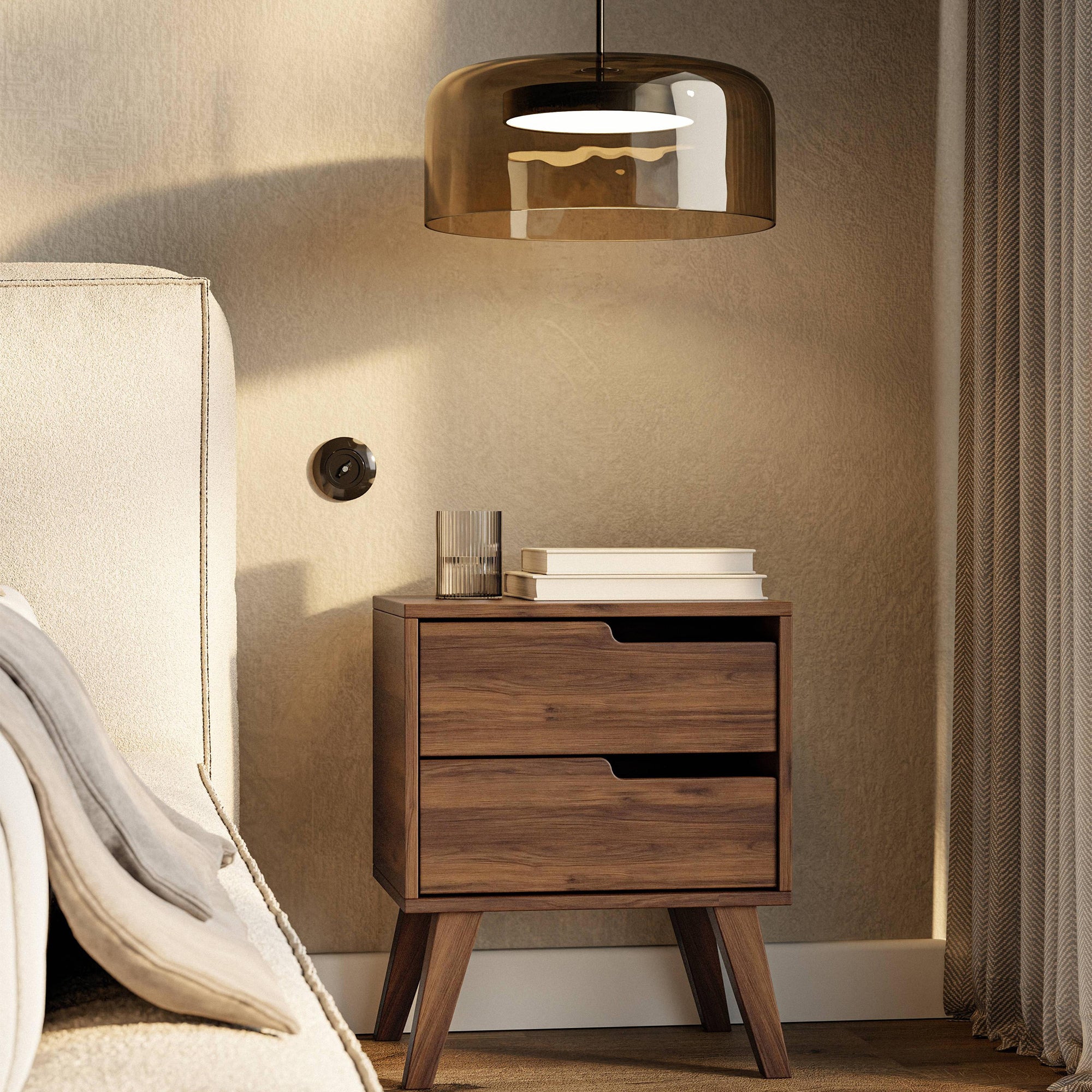 by fonQ Nordo Nachtkastje - Rechts - Walnoot