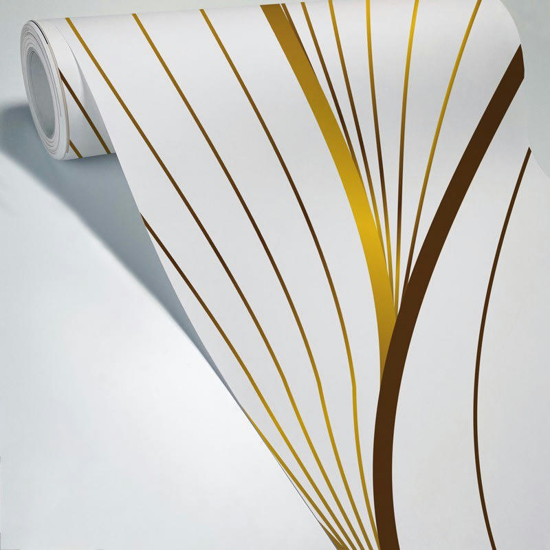 SOTMA - Papier Peint Panoramique L240xH270cm Blanc Or Doré