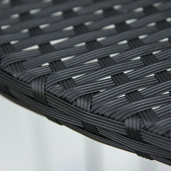 Balkontisch, BxHxT: 100 x 74 x 50 cm, schwarz, Gestell aus Polyrattan/Metall