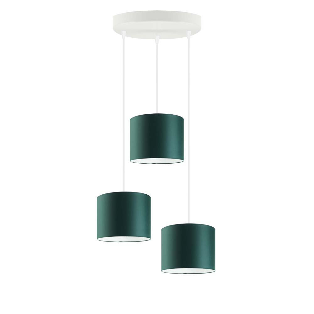 Lampa trzypunktowa PUEBLO nowoczesna Biały/ Zieleń Butelkowa