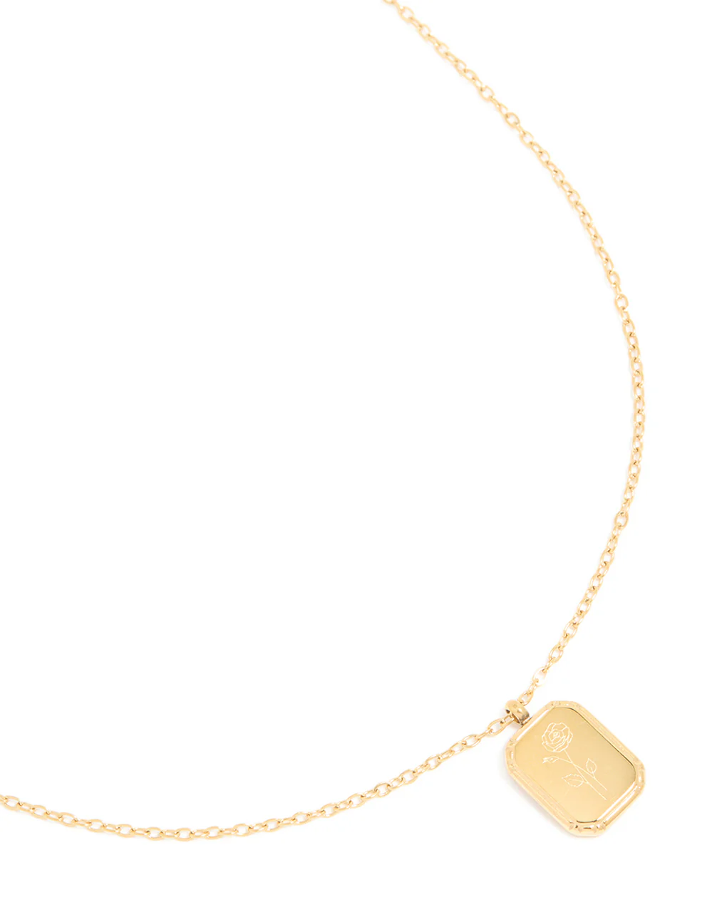 Waterproof Gold Plated Stainless Steel Birth Flower June Rose Necklace