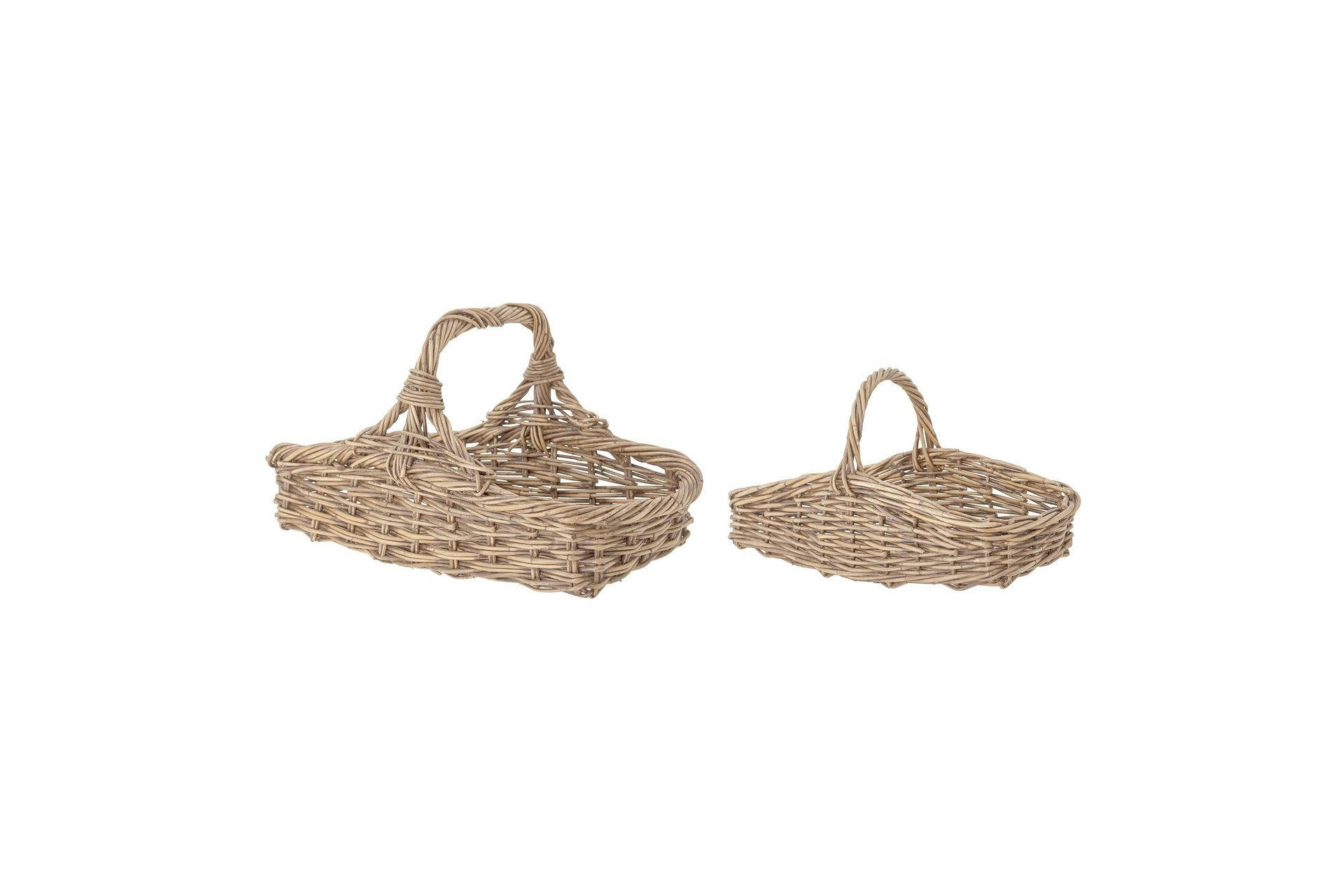 THEM - Lot de 2 paniers en arurog beige