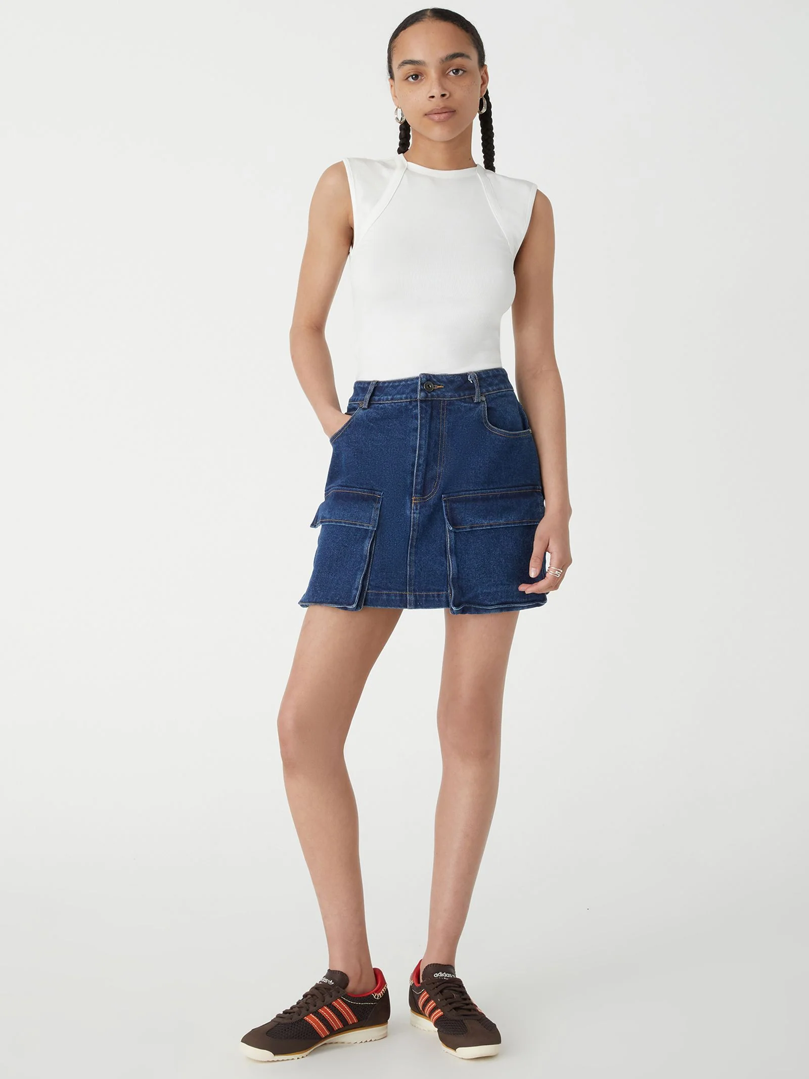 Aled Denim Cargo Skirt