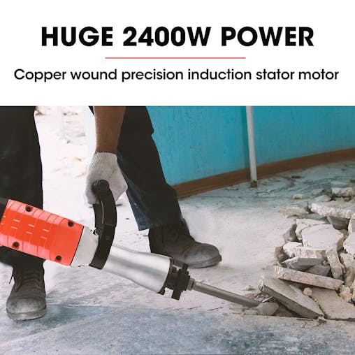NNEMB 2400W Pro-Grade Electric Demolition Jackhammer-with 3 Bonus Chisels-Carry Case