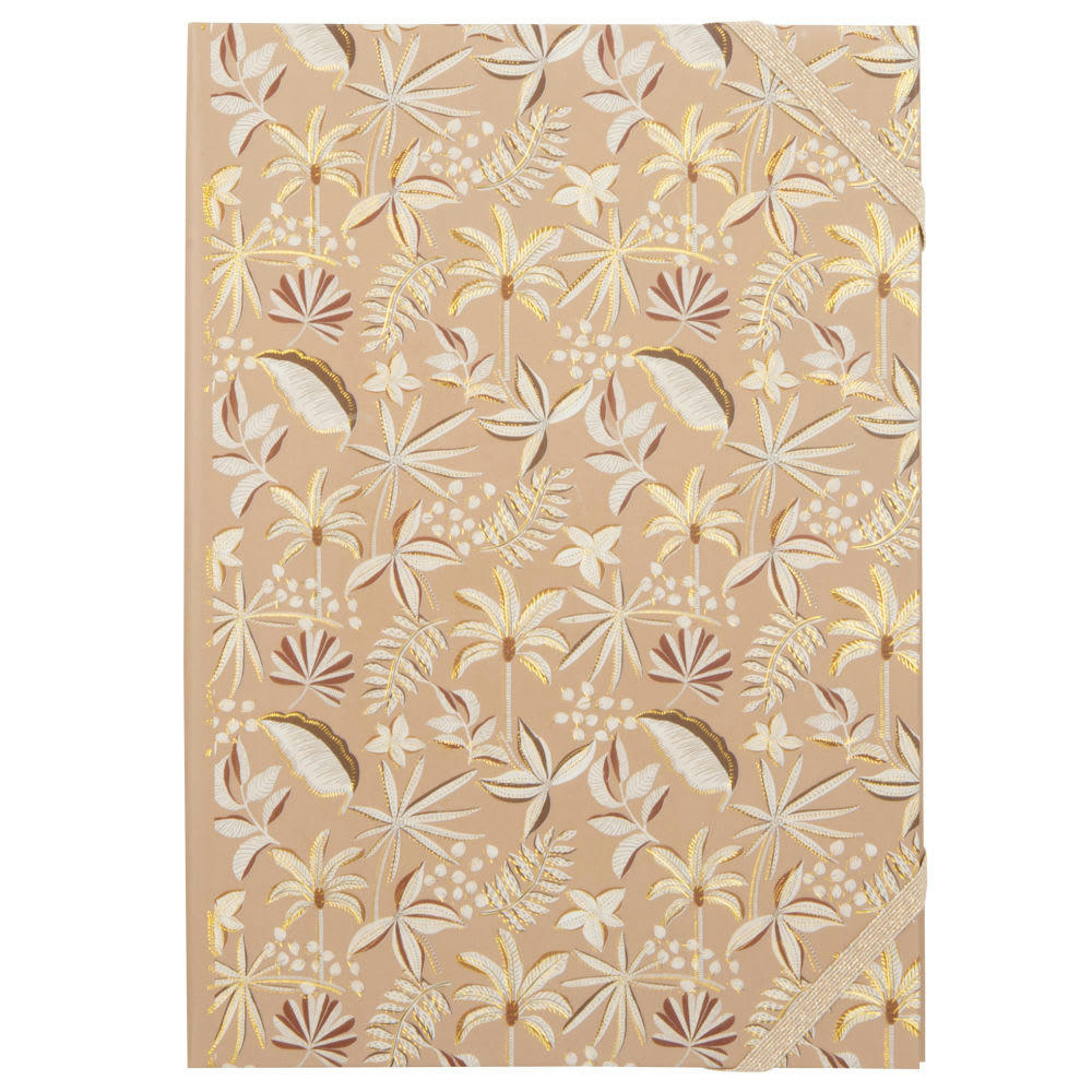 ASWAN - Chemise beige motifs feuillages