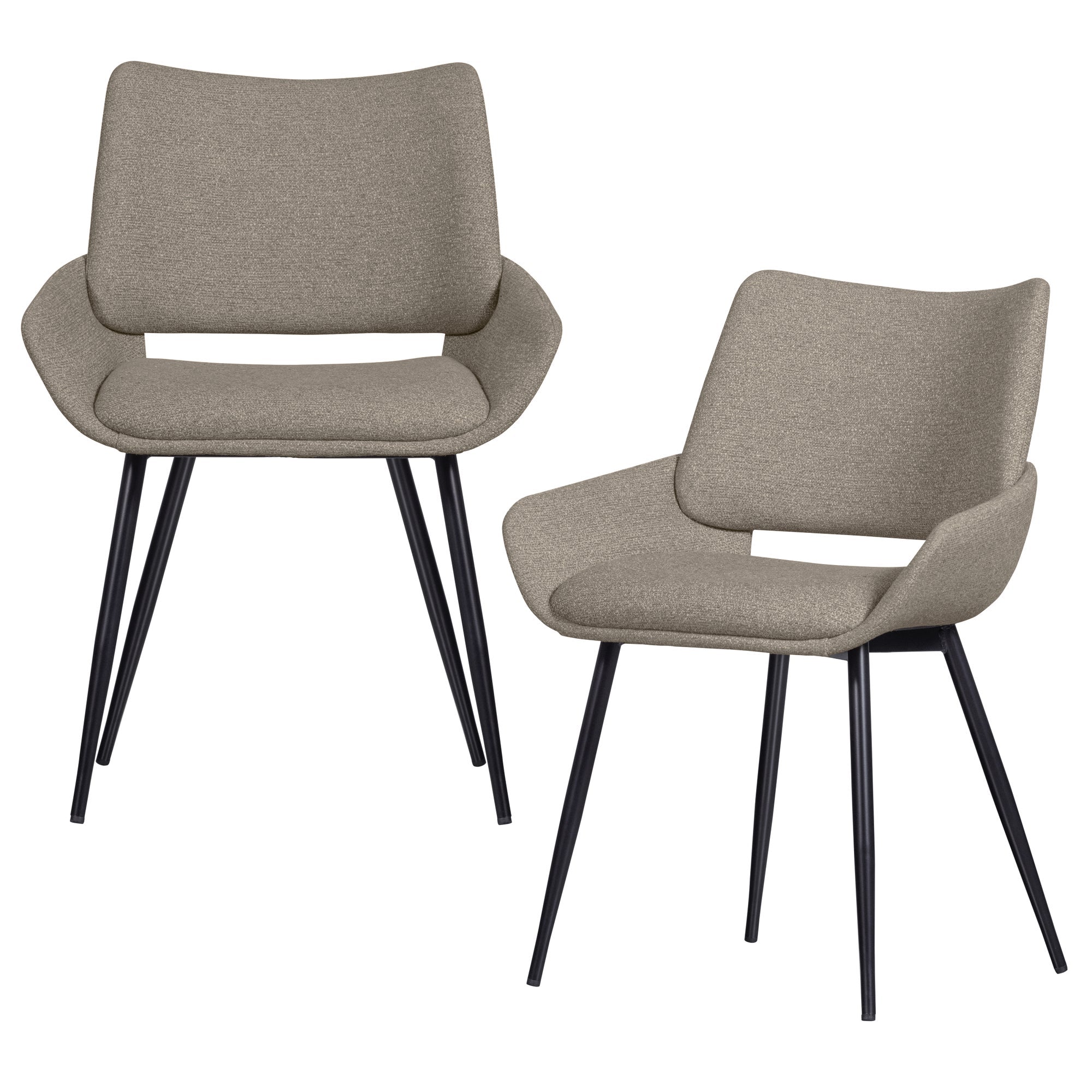 WOOOD eetkamerstoelen Parade - Melange Stof - Zand - Set van 2