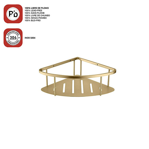 Etagère de douche d'angle or brossé Inox S304 SKY BATH
