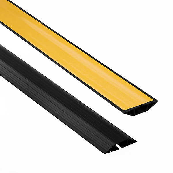 Bande de câble en PVC 10x80mm, 2m Auto-Adhésive, cache-câble, trapézoïdal, noir