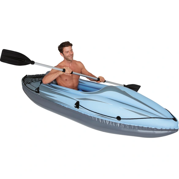 Kajak, grau, Kunststoff (PVC), BxHxL: 77 x 48 x 274 cm