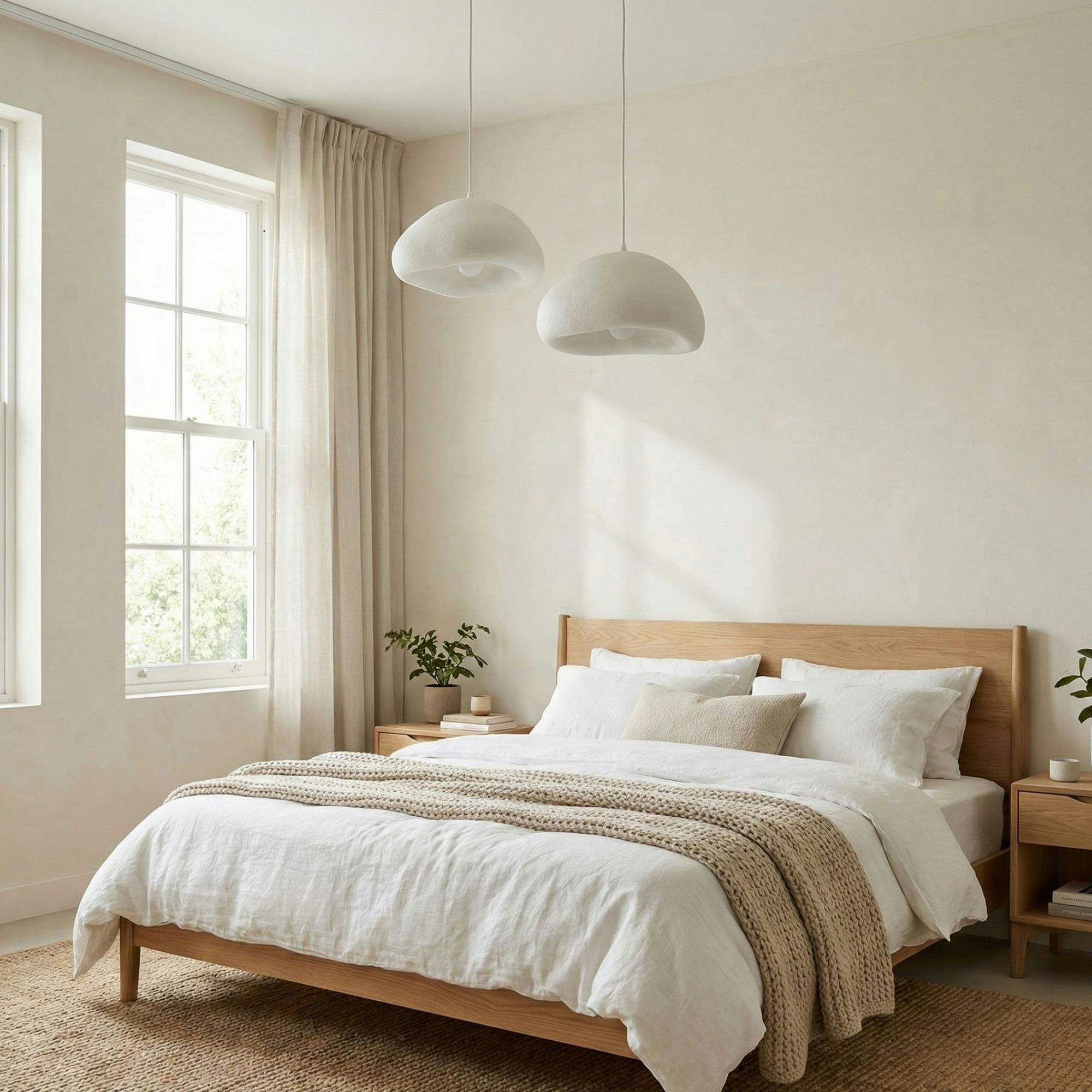 Suspension blanche design organique 2 abat-jour 74 cm NOXIS