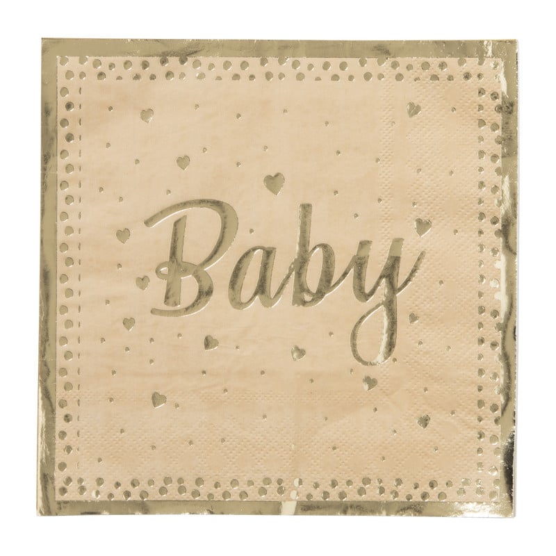 Servetten baby - goudkleurig - set van 16