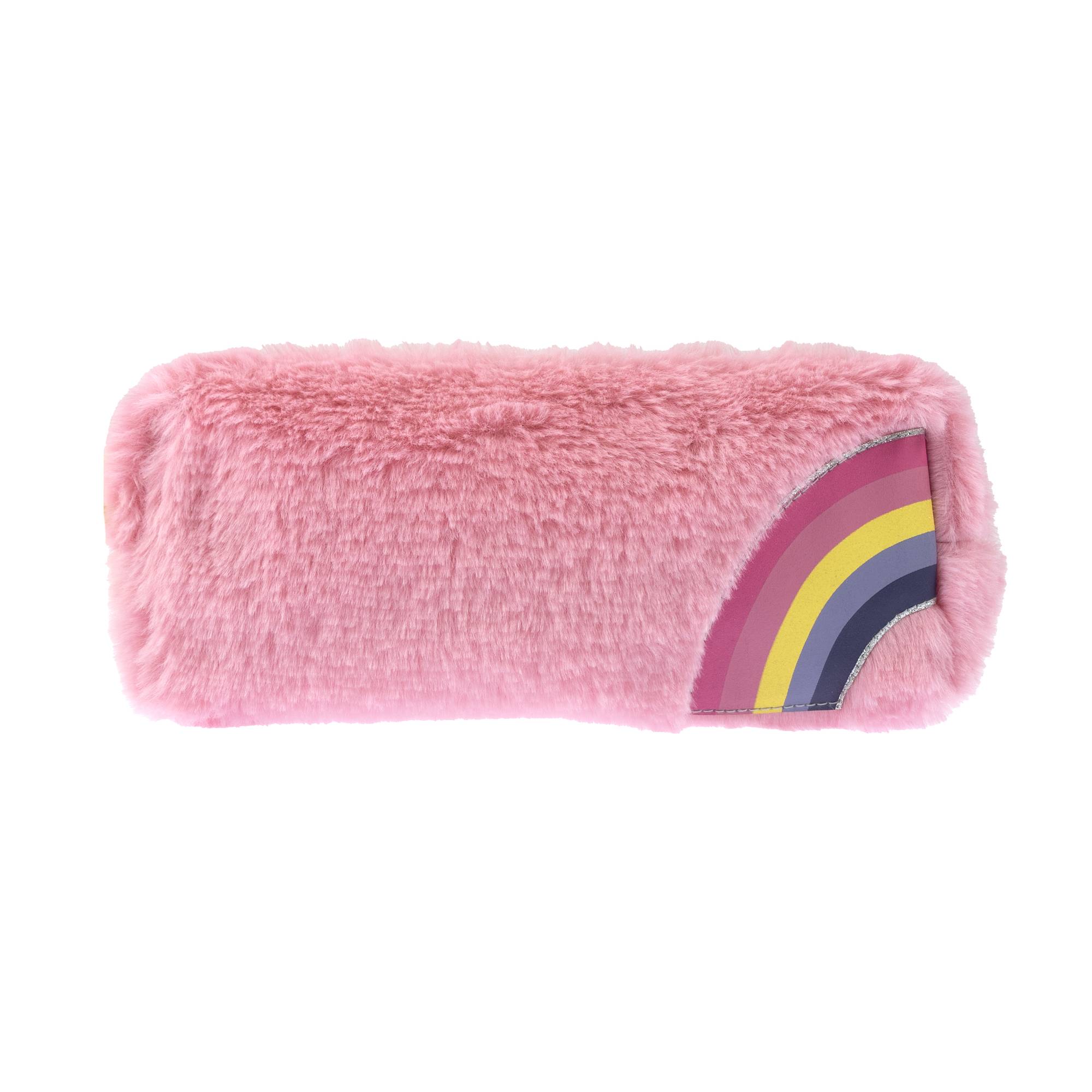 Pink Rainbow Plush Pencil Case
