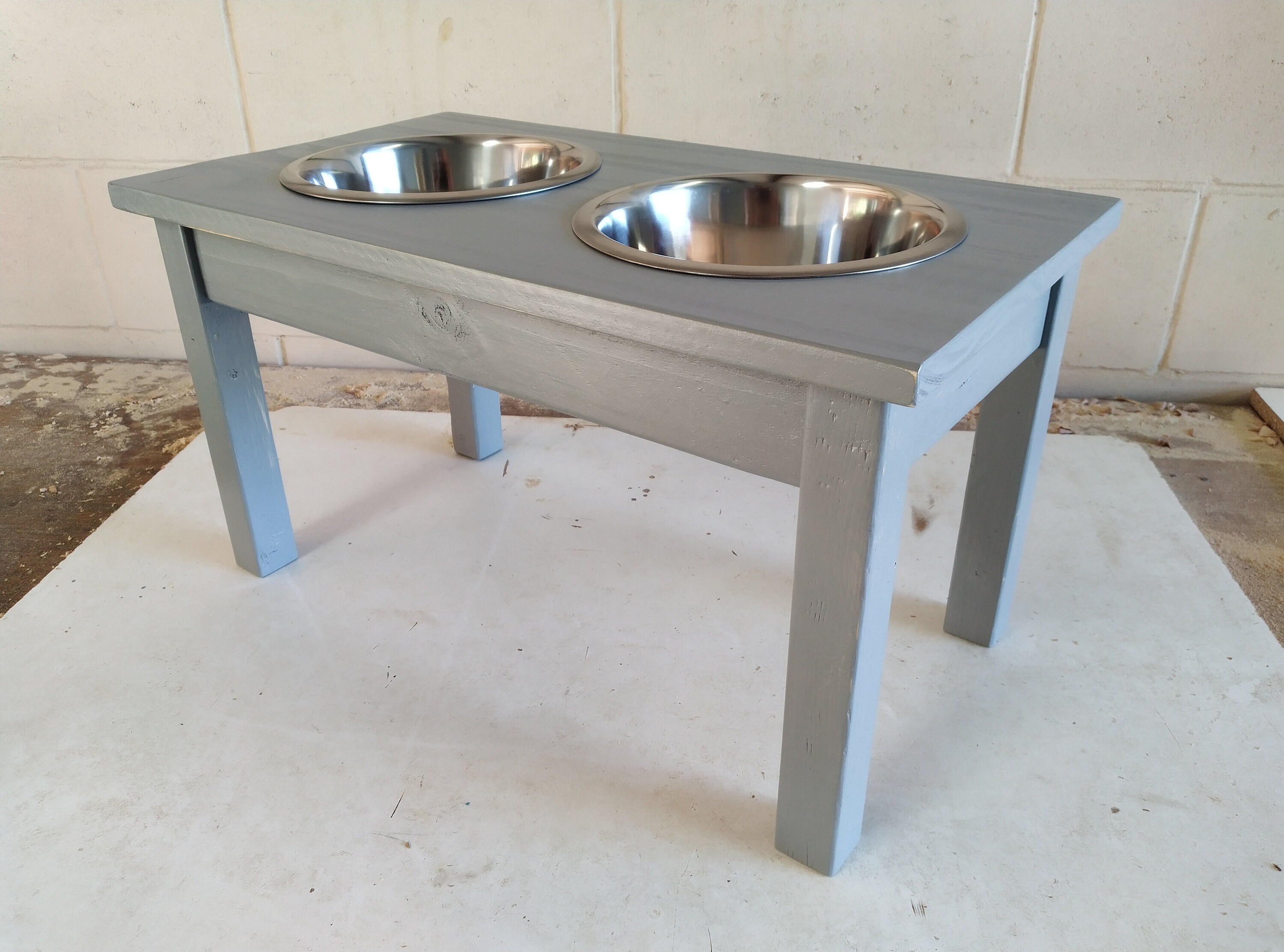 Large Wooden Dog Bowl Stand | Raised Feeding Stand for Pets | Wood Pet Bowl Holder