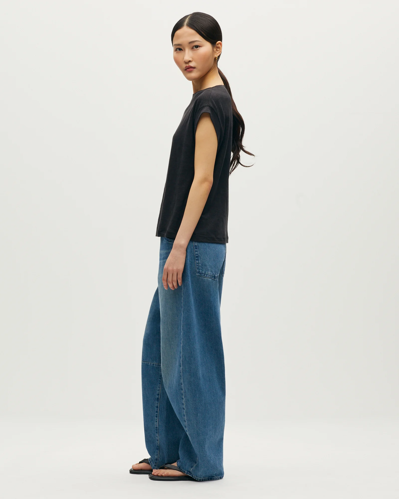 T-shirt boxy en lin KARO