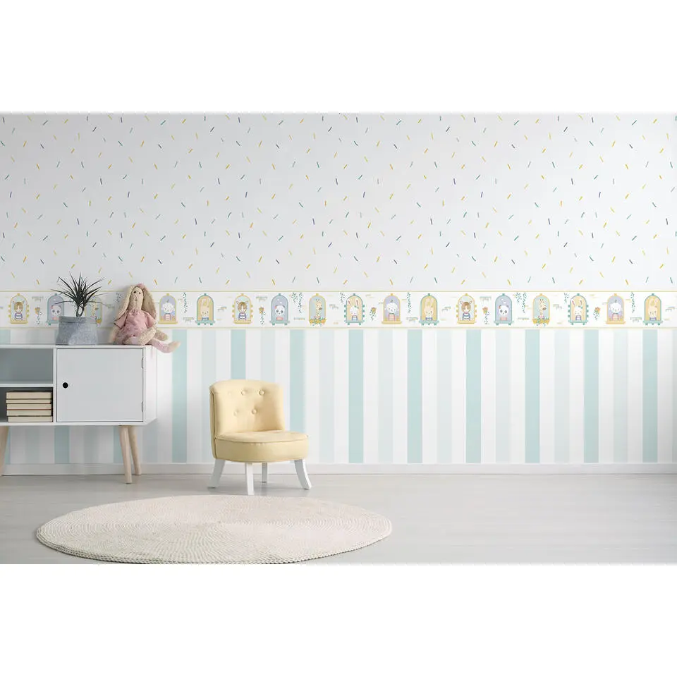 Sanders & Sanders behang strepen mintgroen en wit - 53 cm x 10 m