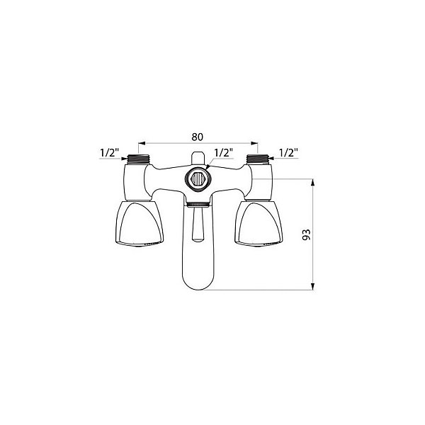 Mélangeur Bain/Douche bicommande bec fixe 1/2 - DELABIE - D2408