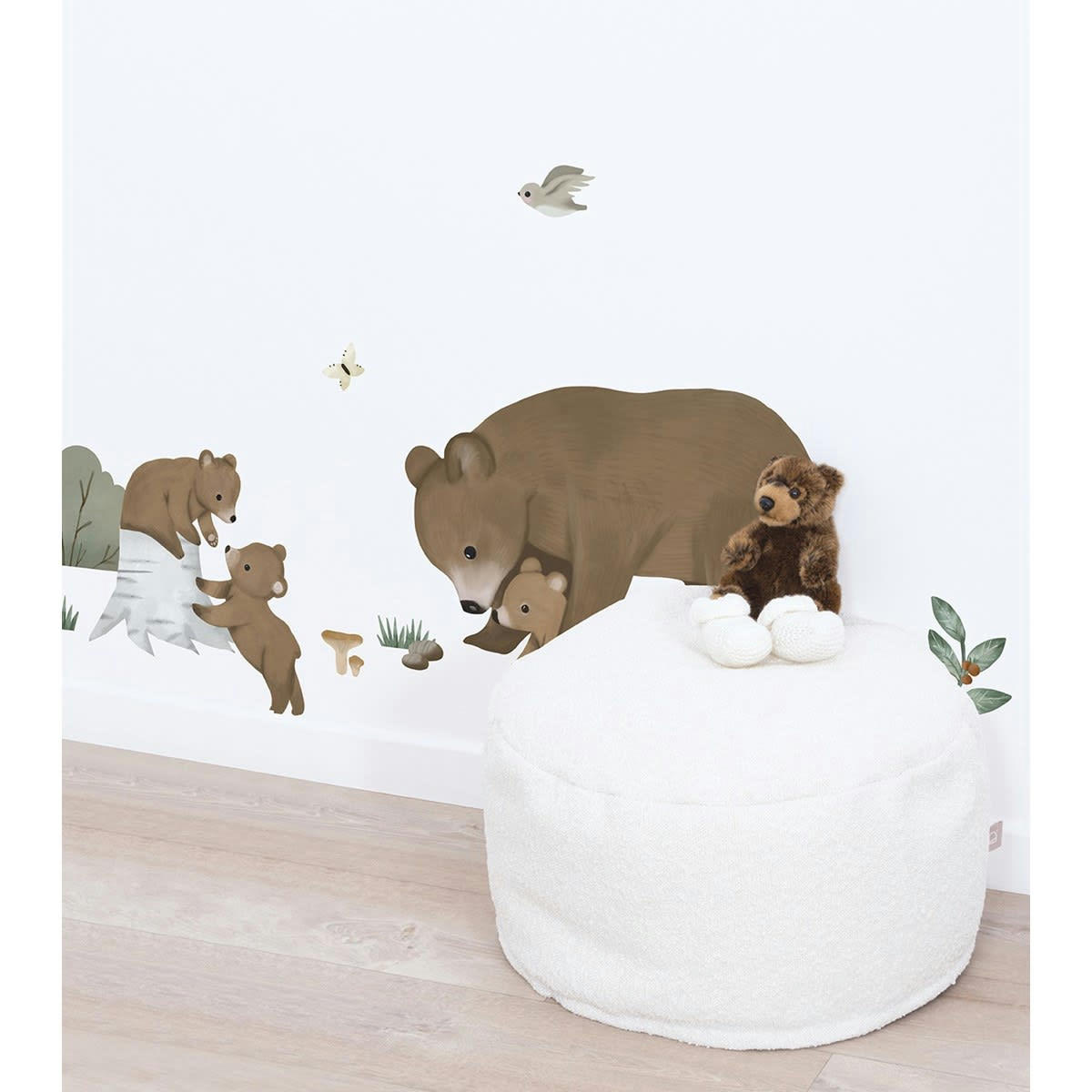 KHARU - Stickers muraux la famille ours en vinyle mat multicolore
