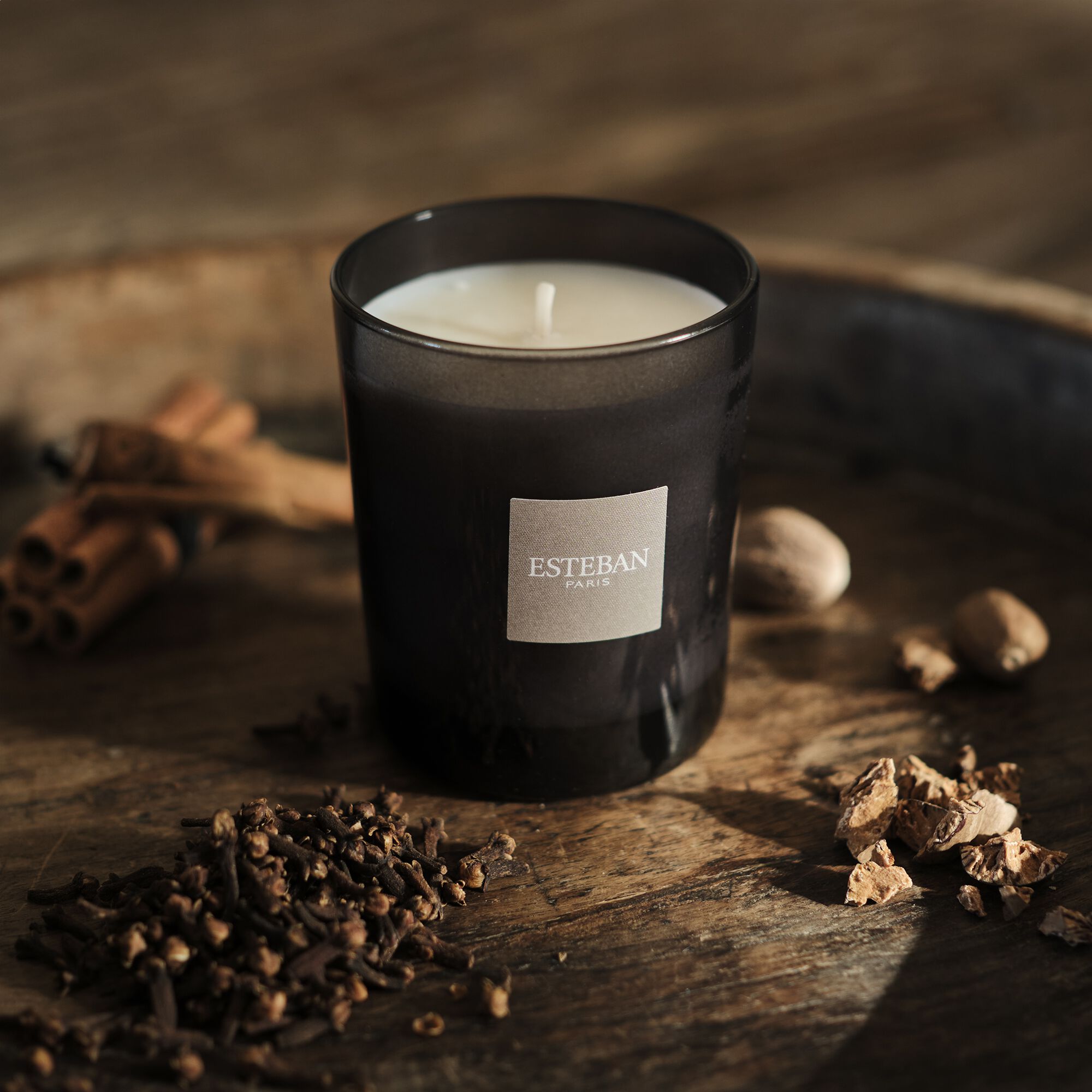 ESTEBAN - Bougie parfumée senteur teck et tonka 170g