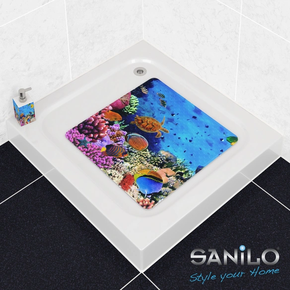 Badematte »Ocean«, 53 x 53 cm, Blau, Quadratisch