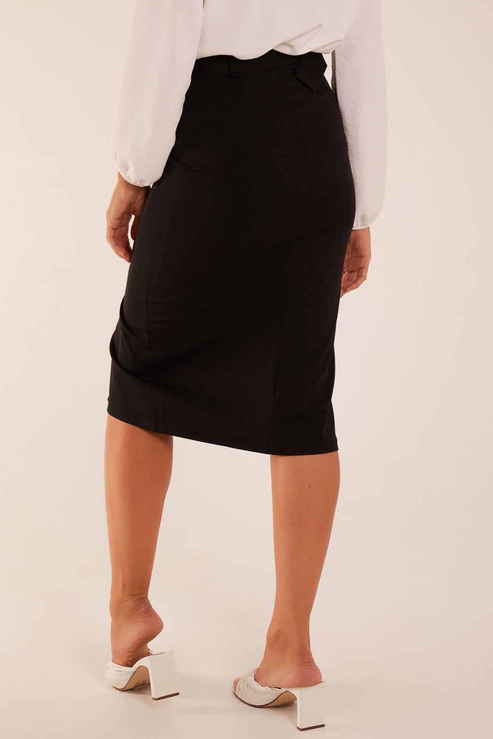 Blue Vanilla Front Split Midi Utility Skirt