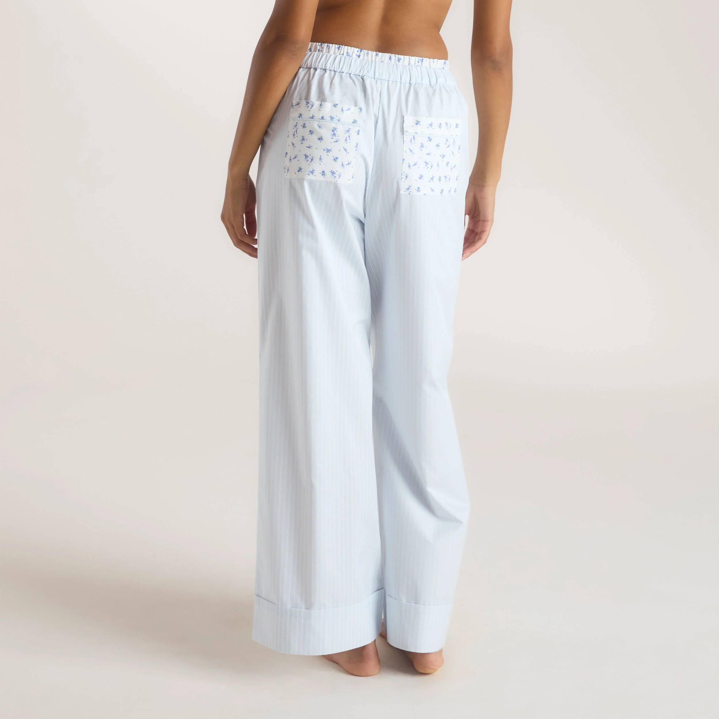 Bloom & Stripe Pyjama Bottoms - Blue