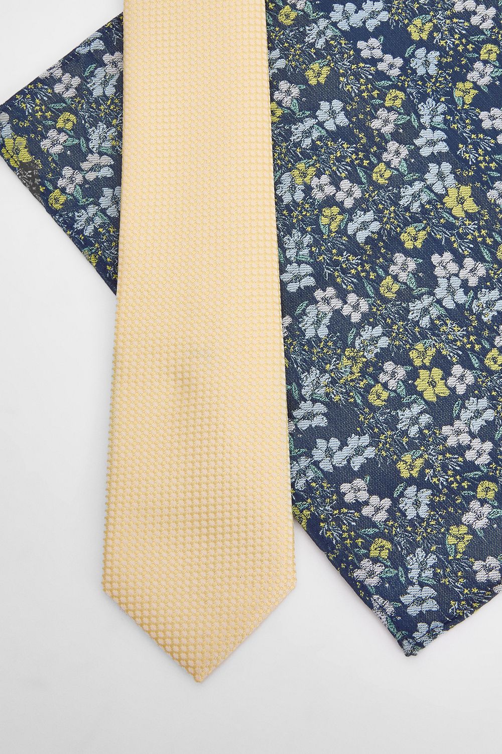 Burton Butter Yellow Tie and Ditsy Pocket Square