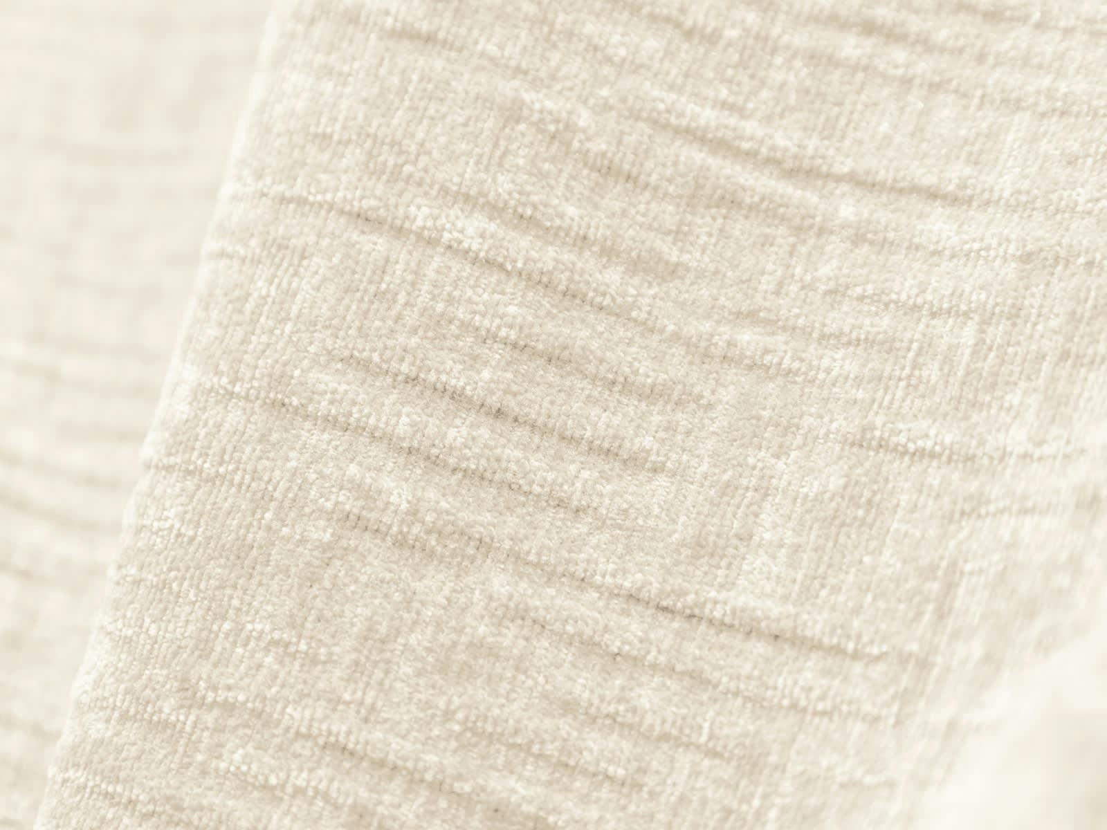 KAELLE - Canapé d'angle droit 4 places en tissu chenille beige clair