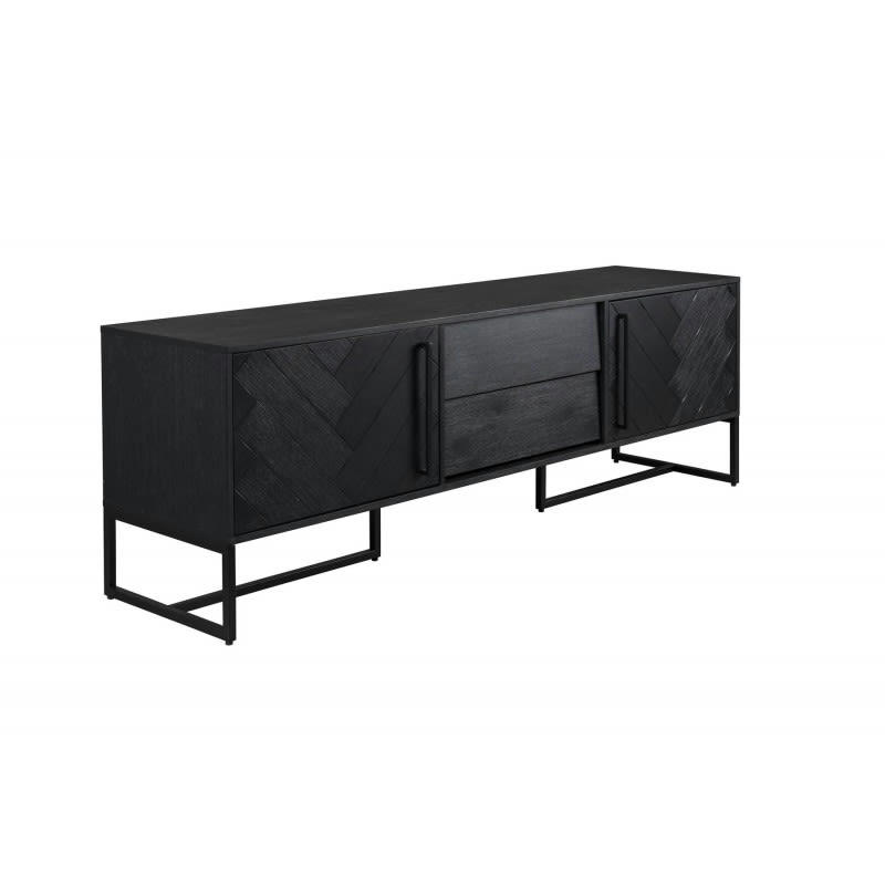 CLASS SIDEBOARD - Meuble TV bois et acier noir L 180