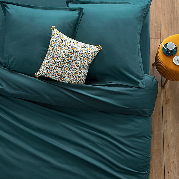 Drap en coton - bleu canard - 180x290 cm - Atmosphera