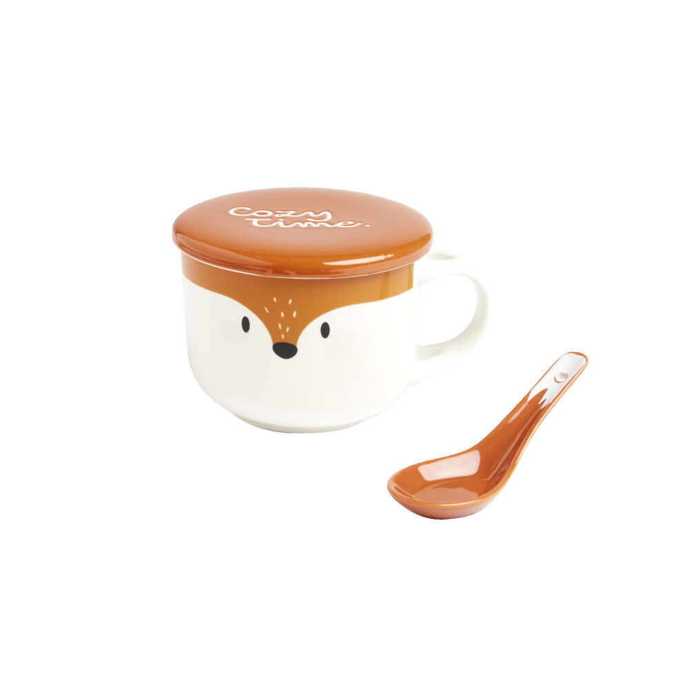 Bol jumbo 62cl avec cuillère et couvercle renard
