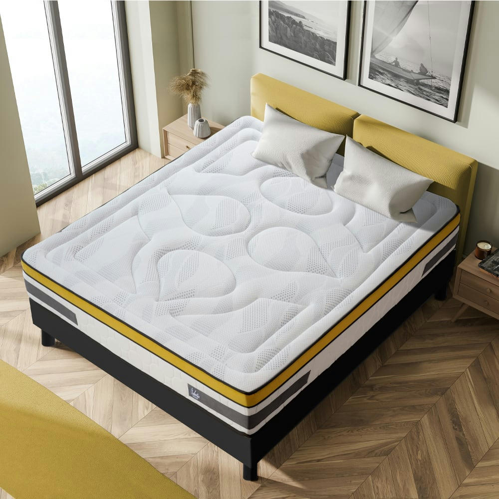 AUBERTIN - Ensemble Aubertin Ressorts ensachés et sommier bois 160x200