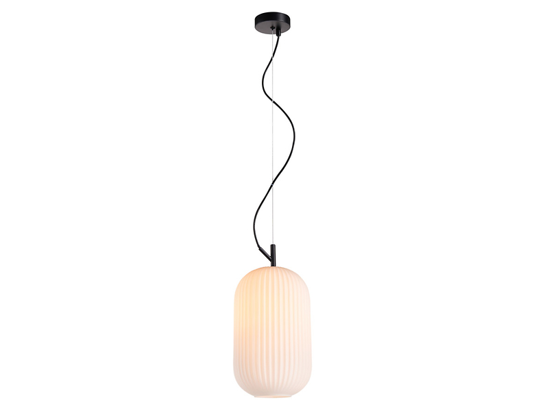 Lampa wisząca Reus 160 cm szklana biała