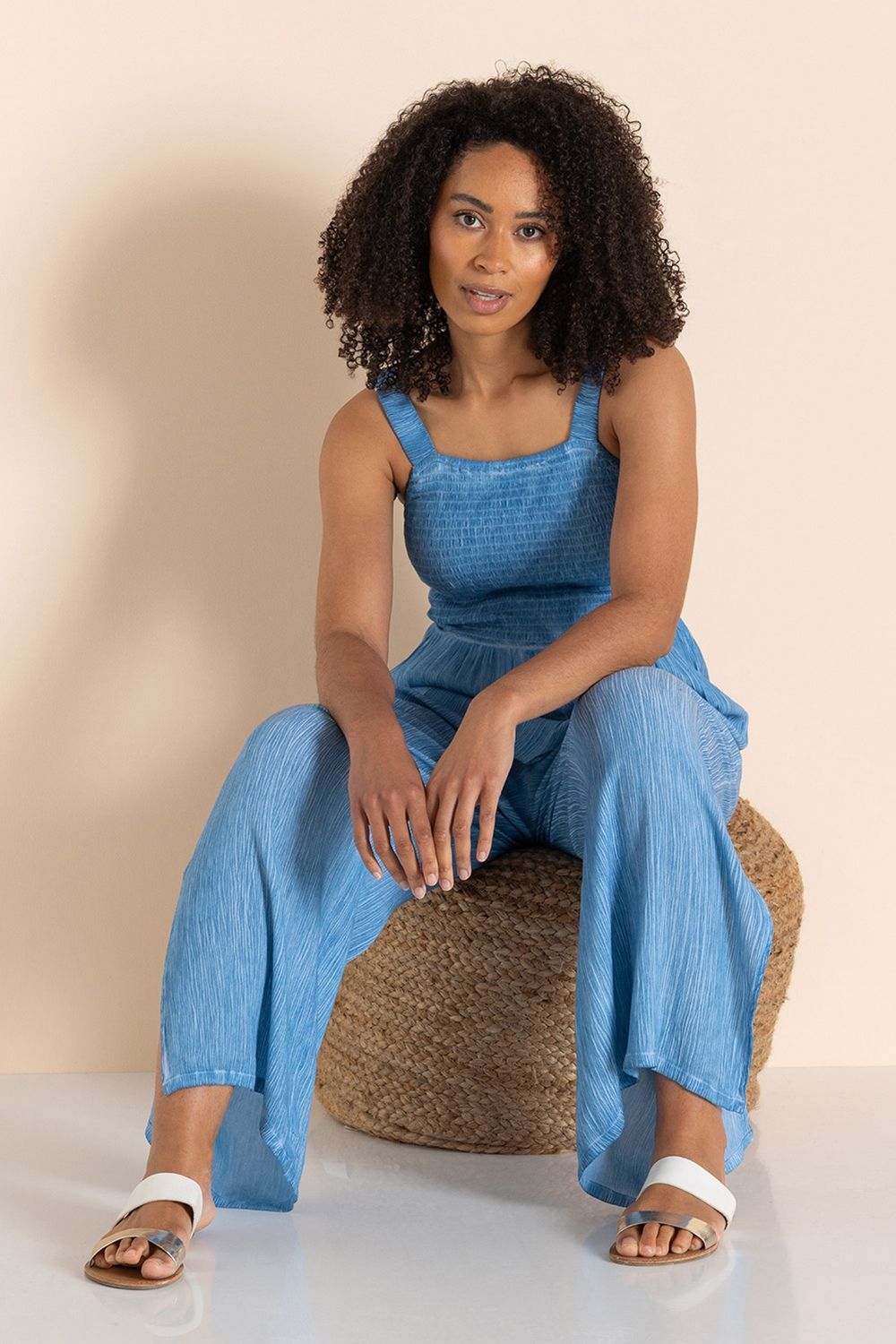 Klass. Wide Leg Crinkle Jumpsuit