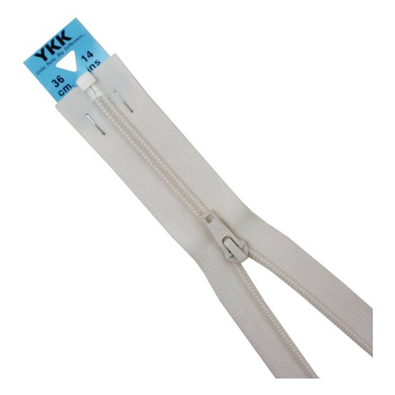 YKK Ivory Nylon Open End Zip 36cm