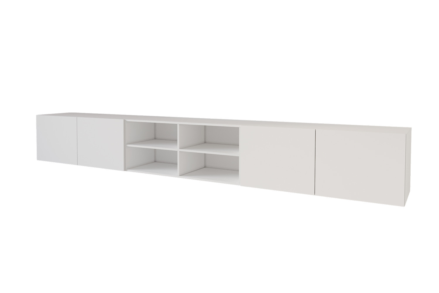 Wisząca szafka RTV system Push-to-Open ELIO-W - 3x100x40x40 cm - Biały