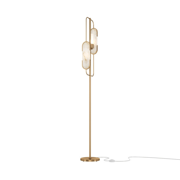 Lampa podłogowa mosiężno-złota MARMO 2xG9x40W wym:160x23x23cm Maytoni