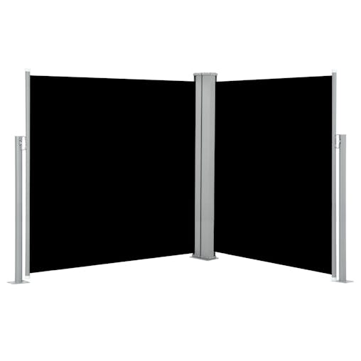 NNEVL Patio Retractable Double Side Awning 170x600 cm Black
