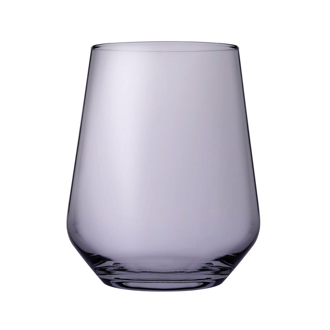 Copo de vidro sem pé roxo