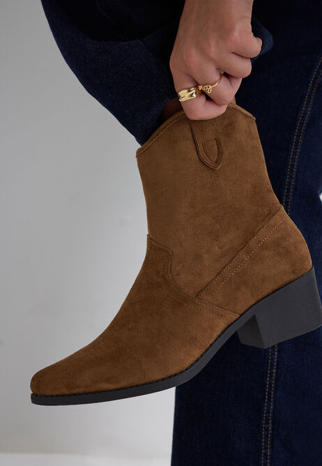 Womens Tan Western Ankle Boots