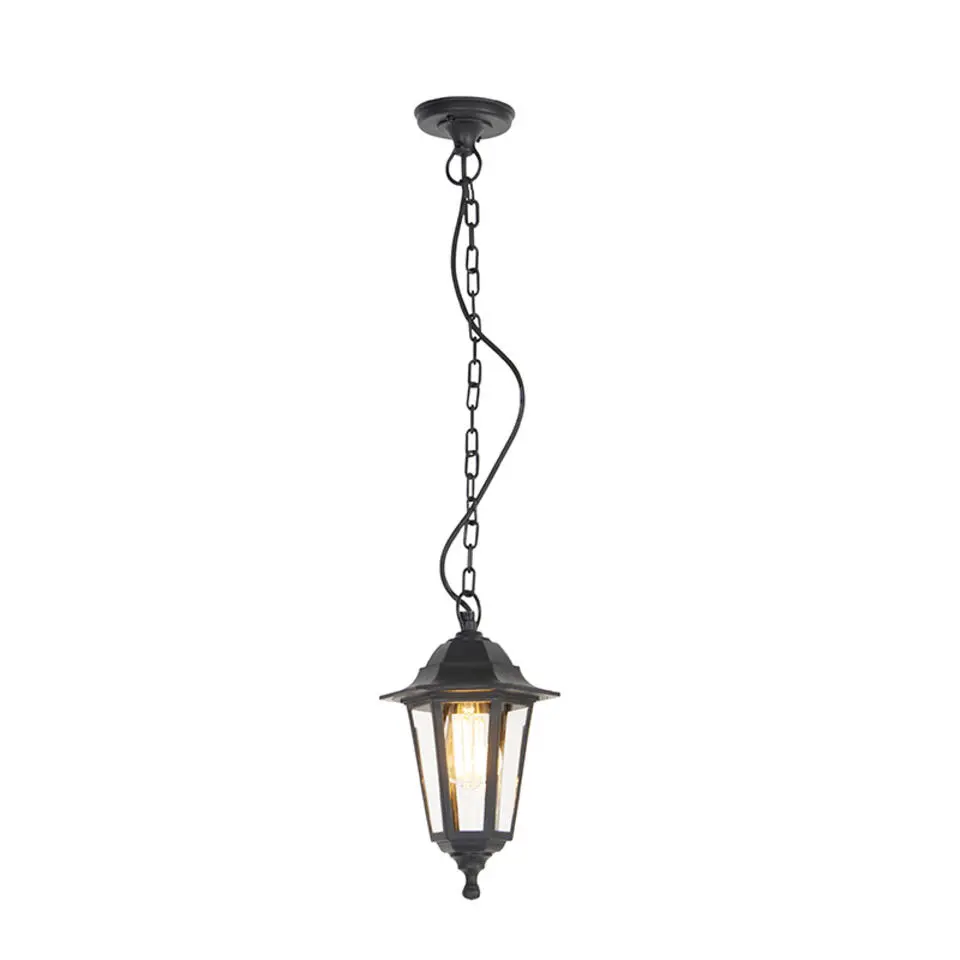 Qazqa hanglamp new haven zwart e27