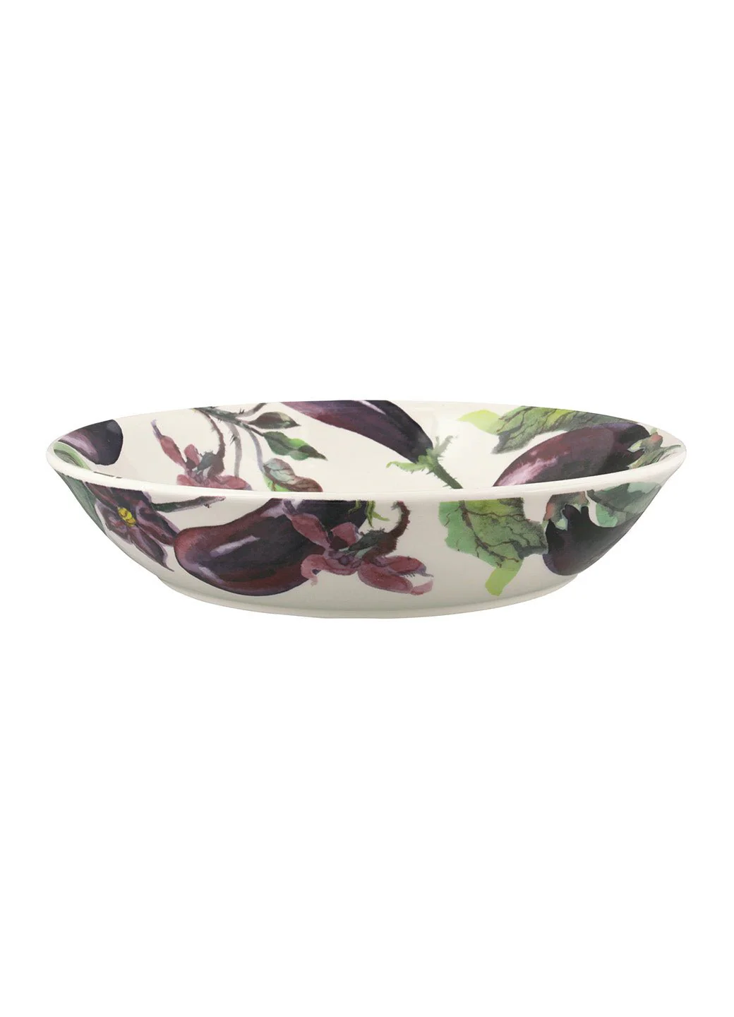 Seconds Vegetable Garden Aubergine & Flowers Medium Pasta Bowl