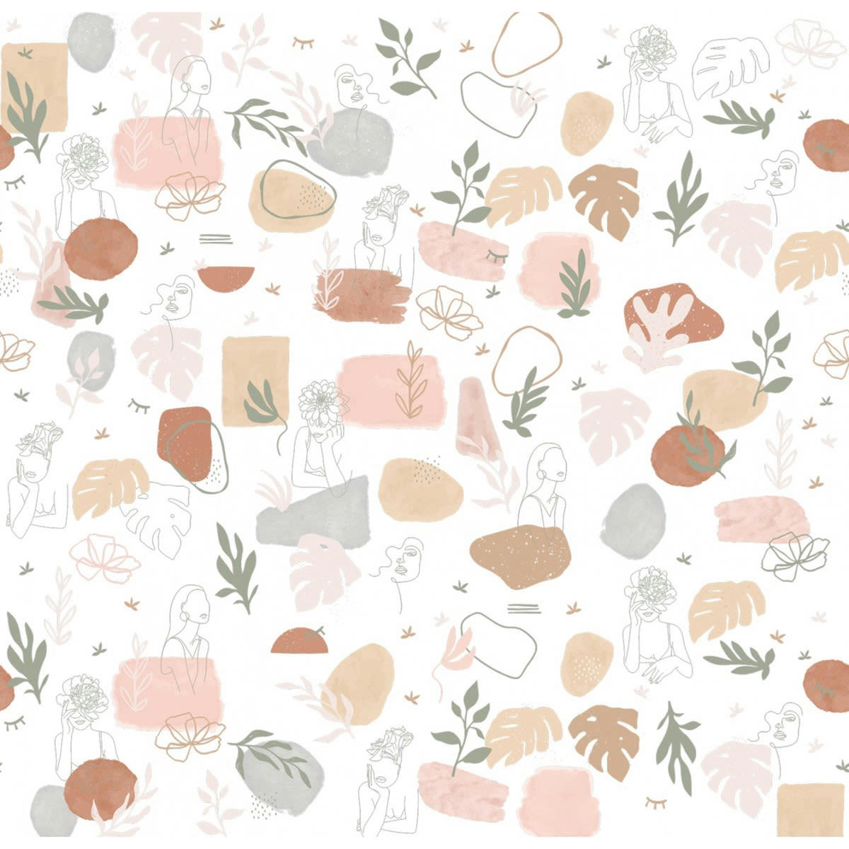 JADE - Papier peint panoramique motif imprimé Multicolore 288x280cm