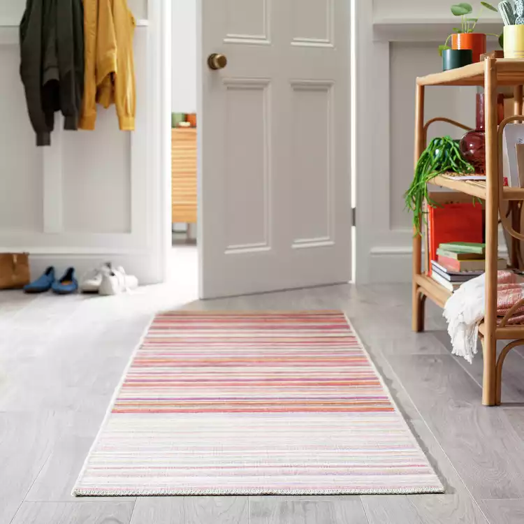 Habitat Skinny Stripe Flatweave Runner - 66x200cm