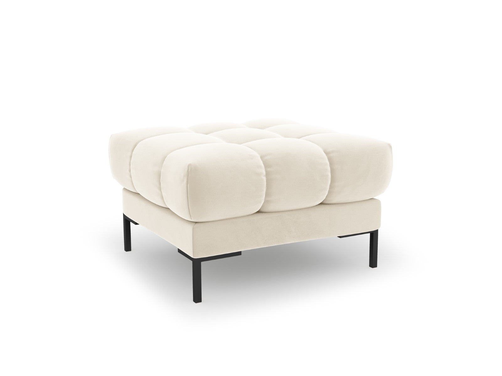 Cosmopolitan Design Poef Bali flueel, lichtbeige - 60x60x41cm
