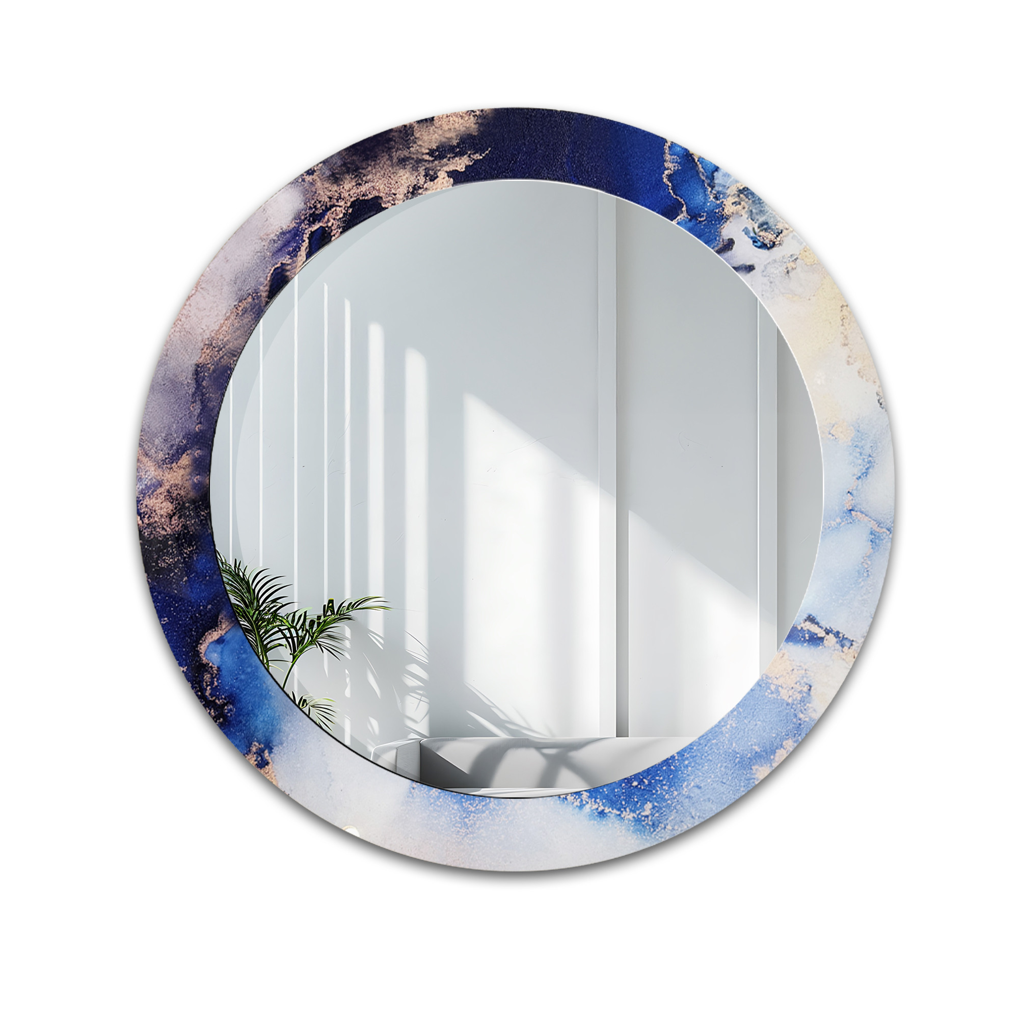Okrągłe lustro na niebieskim marmurze - MARBLE IRIS