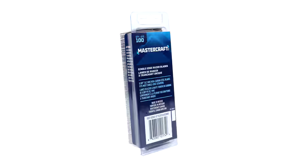 Mastercraft Single-Edge Replacement Razor Blades, 100-pk