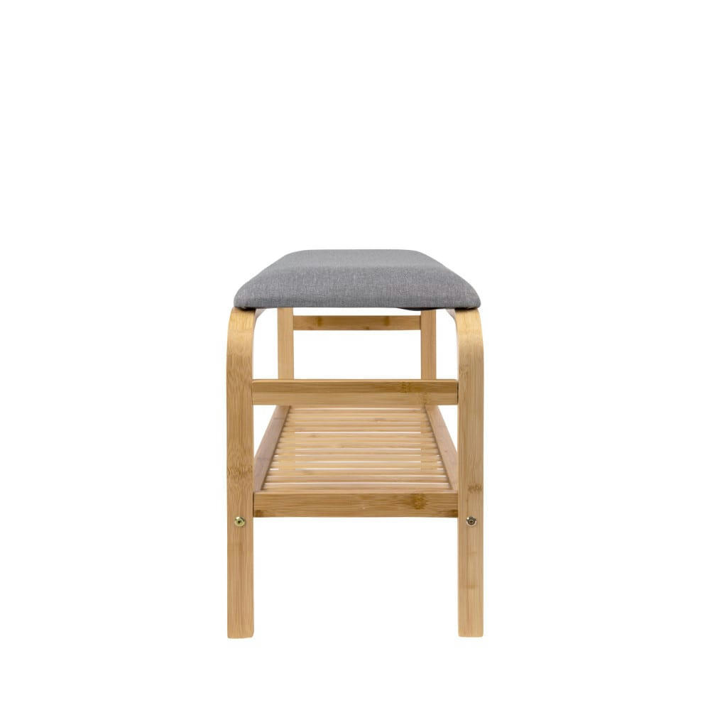 DURE - Banc en bois et tissu gris