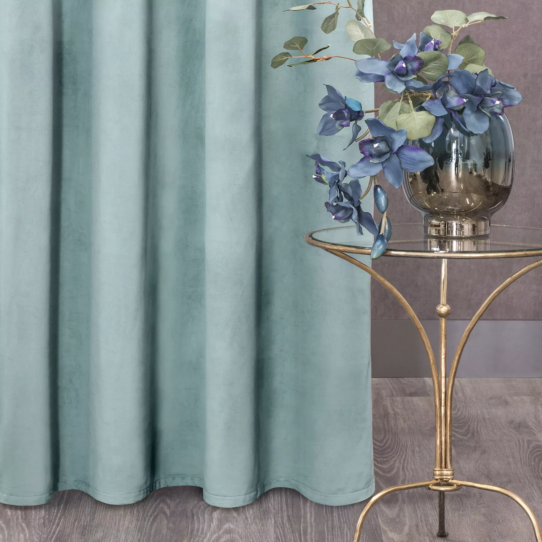 Zasłona welwetowa szałwiowa 140x250 cm przelotka - ROSA - Design 91