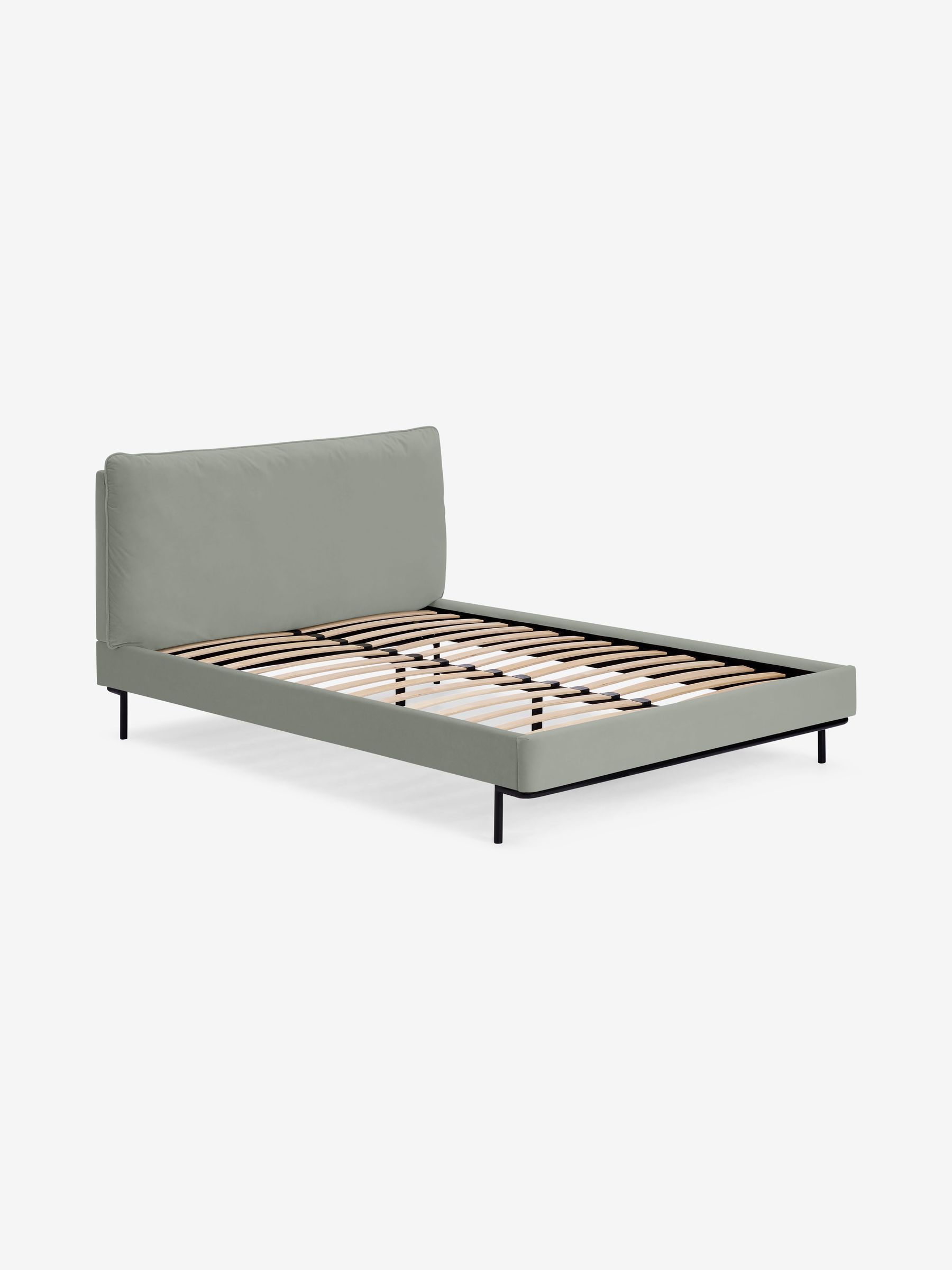 Harlow Bed in Sage Green Velvet