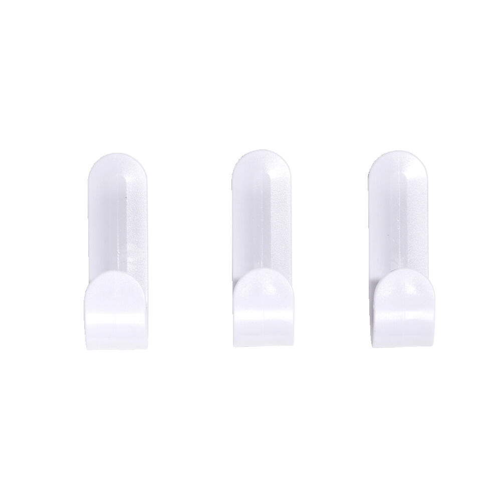 Lot de 3 crochets plastique blanc
